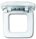 Busch-Jaeger Abdeckplatte Busch-Jaeger Rahmen 1-fach aws, m.Klappdeckel 2518-214