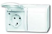 Busch-Jaeger Steckdose Busch-Jaeger Schuko-Steckdose 2f. mit Klappdeckel 20/2...