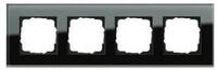 GIRA Klemmen Gira Abdeckrahmen 4f. sw-glas 021405