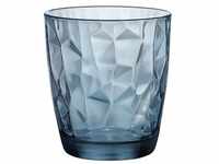 Bormioli Rocco Tumbler-Glas Diamond, Glas, Ocean Blue Tumbler Trinkglas 390ml...