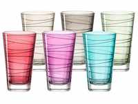 LEONARDO Longdrinkglas Colori, Glas, veredelte mit lichtechter Hydroglasur, 280...