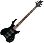 Rocktile E-Bass Pro BB104-B BattleBone E-Bass Black, Heavy-Design, Skull Dots Inlays