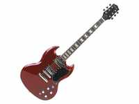 Rocktile E-Gitarre Pro S-Red elektrische Gitarre Cherry, Double Cut, Rosenholz