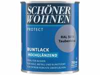 SCHÖNER WOHNEN FARBE Lack Protect Buntlack, 750 ml, taubenblau RAL 5014,
