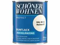 SCHÖNER WOHNEN FARBE Lack Protect Buntlack, 750 ml, reinweiß RAL 9010,