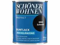 SCHÖNER WOHNEN FARBE Lack Protect Buntlack, 750 ml, schwarz, hochglänzend,...