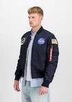 Bomberjacke ALPHA INDUSTRIES "MA-1 VF Vintage Fit NASA", Herren, Gr. S, blau