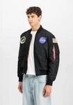 Bomberjacke ALPHA INDUSTRIES "MA-1 VF Vintage Fit NASA", Herren, Gr. S, schwarz,
