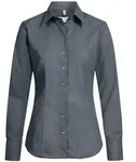 GREIFF Langarmbluse Greiff Corporate Bluse Damen BASIC Regular-Fit Anthrazit 32