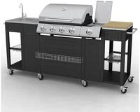 vidaXL Gasgrill Gasgrill mit 4+1 Flammen Schwarz