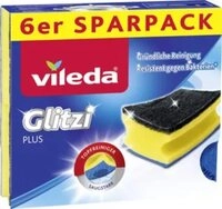 Vileda Reinigungsschwamm Glitzi Topfreiniger mit Tuch- & Scheuerseite (6er Pack)