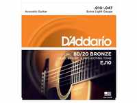 Daddario Saiten, EJ10 10-47 80/20 Bronze Extra Light - Westerngitarrensaiten