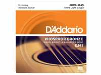 Daddario Saiten, (EJ41 09-45 12-string Phosphor Bronze Extra Light)