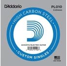 Daddario Saiten, PL010 Plain Einzelsaite - Einzelsaite f&uuml;r Gitarren