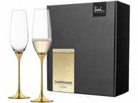 Eisch Sektglas Champagner Exklusiv, Kristallglas, Auflage in Echtgold, 180 ml,
