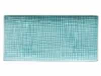 Rosenthal Servierplatte Mesh Colours Aqua Platte 26 x 13 cm flach, Porzellan,...