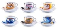 Zeller Present Espressotasse Magic Eyes, 12-tlg., Porzellan, 6 Tassen, 6...