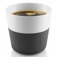 Eva Solo Becher Caff&eacute; Lungo Porzellan/Silikon Schwarz 2er-Set, Porzellan
