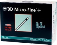 Becton Dickinson Feindosierspritze BD Micro-Fine+ Insulinspritze 0,5 ml U100