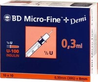 Becton Dickinson Feindosierspritze BD Micro-Fine+ Insulinspritze 0,30 ml U100