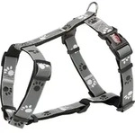 TRIXIE Hunde-Leuchtgeschirr Silver Reflect H-Geschirr - schwarz/silbergrau - 52&ndash;75