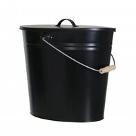Kamino Flam Kamingarnitur Ascheeimer, schwarz, 24 l, mit Deckel 333252, (1-St)