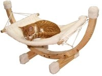 Kerbl Kratzbaum H&auml;ngematte SIESTA wei&szlig; mit Holzgestell 73x36x34 cm Kerbl 82591