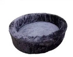 Nobby Tierbett Pl&uuml;schbett, Mikrofaser, rund grau 100 cm
