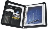 GENIE Schreibmappe A4 Schreibmappe Exclusiv, Lederoptik, Ringbuch, Taschenrechner,
