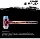Gummihammer HALDER SIMPLEX Schonhammer &Oslash; 50 mm TPE-soft blau / TPE-mid grau