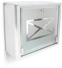 relaxdays Briefkasten Glas mit Brief Motiv