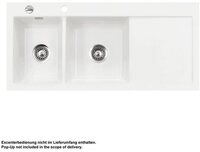 Systemceram K&uuml;chensp&uuml;le KeraDomo MERA DOUBLE Becken links Handbedienung Polar,