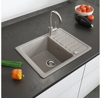 Bergstroem Granitsp&uuml;le, Beige, 58 x 46 cm mit Trockenplatz, Rechteckig, 57.5/46 cm,