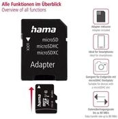 Hama microSD Karte, Memory Fast, + Adapter/Mobile, Class 10 UHS-I Speicherkarte (256