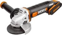 Worx Akku-Winkelschleifer WX800, ergonomisches Design, inkl. 2 Akkus & Ladeger&auml;t