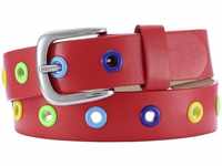 Playshoes Stylischer Kindergürtel mit bunten Ösen (601340) rot