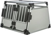 TRIXIE Tiertransportbox Doppel-Transportbox, Aluminium - hellgrau/silber - 93...