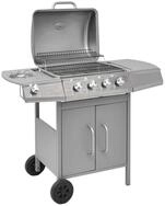 vidaXL Gasgrill Gasgrill 4+1 Flammen Silbern