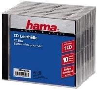 Hama CD-H&uuml;lle CD-Leerh&uuml;lle Standard, 10er-Pack, Transparent/Schwarz
