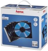 Hama CD-H&uuml;lle CD Leerh&uuml;lle Slim, 100er Pack, Transparent, Schwarz, Schutzh&uuml;lle