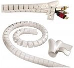 Hama Kabelspirale 1,5m 30mm Spiralschlauch Wei&szlig; Computer-Kabel, Kein, (150 cm),