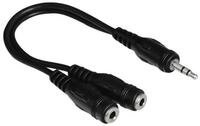 Hama Klinke-Adapter PC Y Splitter Audio-Kabel, 3,5-mm-Klinke, 3,5mm Klinke (20 cm),