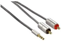 Hama Verbindungskabel Klinkenst. 3,5 mm stereo- 2x Cinch Stecker Audio-Kabel, (100