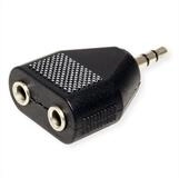 VALUE 3,5mm Adapter (1x ST, 2x BU) Audio-Kabel, Klinke 3,5 mm, 3-polig Stereo
