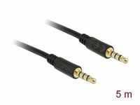 Delock 83438 - Klinkenkabel 3,5 mm 4 Pin Stecker zu Stecker 5 m... Audio-Kabel,