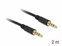 Delock 83436 - Klinkenkabel 3,5 mm 4 Pin Stecker zu Stecker 2 m... Audio-Kabel,