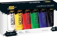 Kreul Acrylfarbe Acrylfarben Basic, 6er Set Acrylfarbe