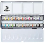 Schmincke Aquarellfarbe Aquarellmalkasten AKADEMIE mit halben N&auml;pfen, 24 St&uuml;ck