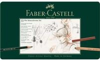 Faber-Castell Kreativset 33er Metalletui Pitt Monochrome Set Stifte und Kreiden mit