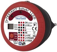 Testboy Spannungspr&uuml;fer Testboy Testavit Schuki 1 LCD Steckdosentester CAT II 300 V